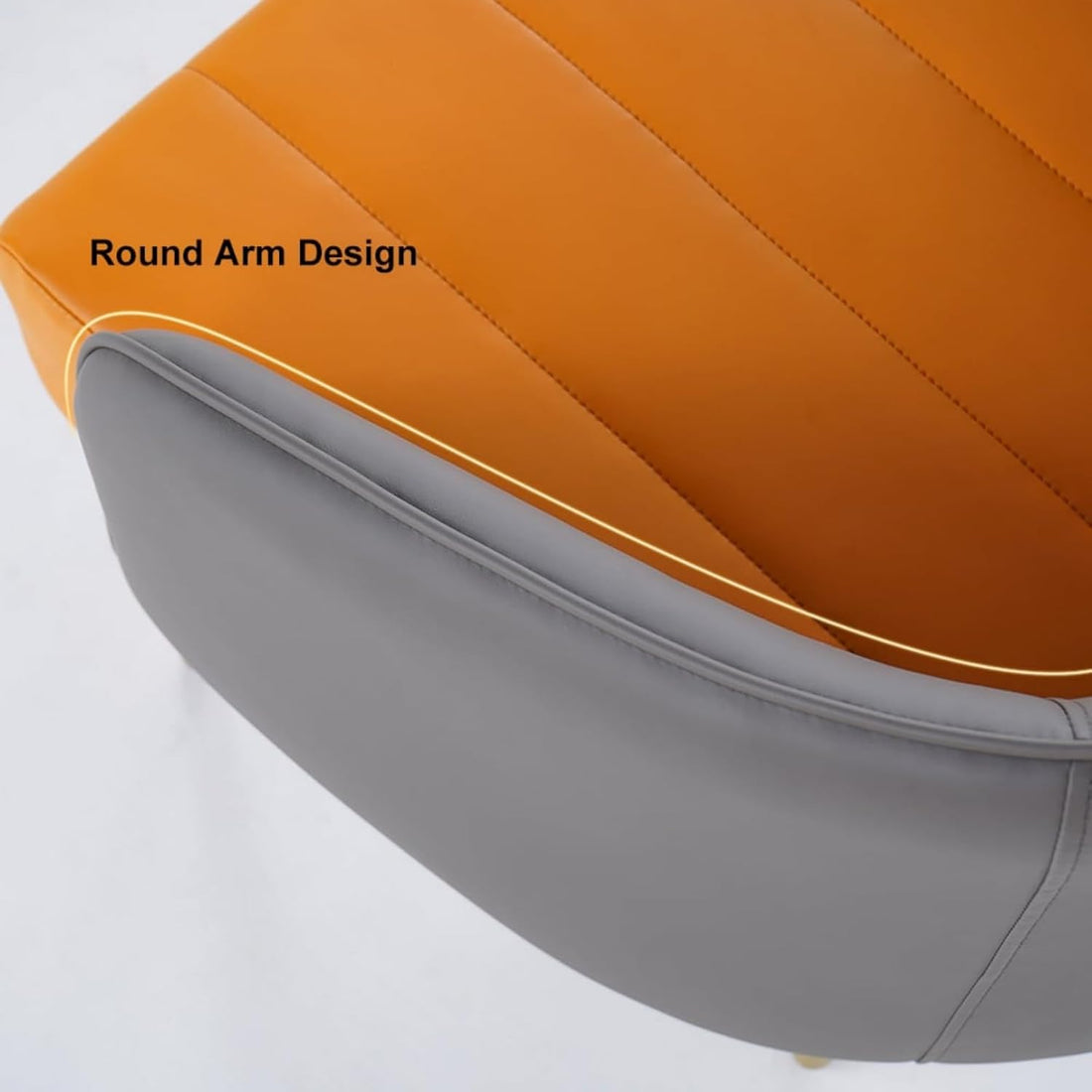 Leather Accent Chair with High Back Microfiber 