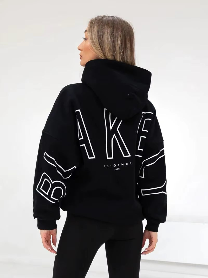 New High Street Trendy Print Oversized Hoodie 