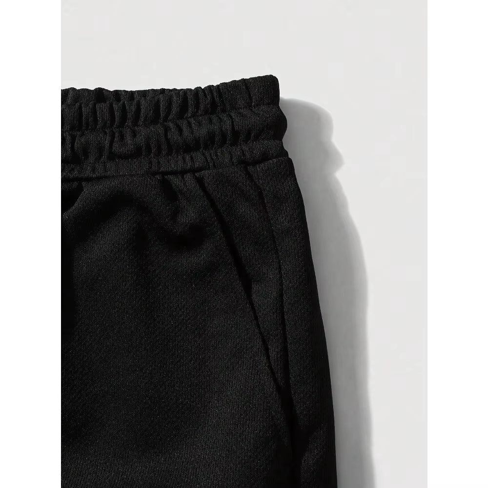 Men's Cross Print Drawstring  Double Layer Shorts 