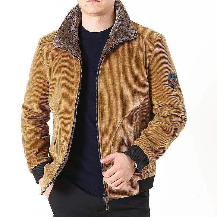 Mens Winter Italian Style Velvelt Thicken Corduroy Jacket 