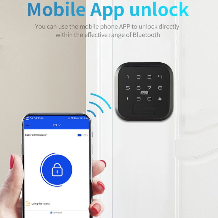 Graffiti Smart Lock Square Credit Card Fingerprint Lock Bluetooth APP