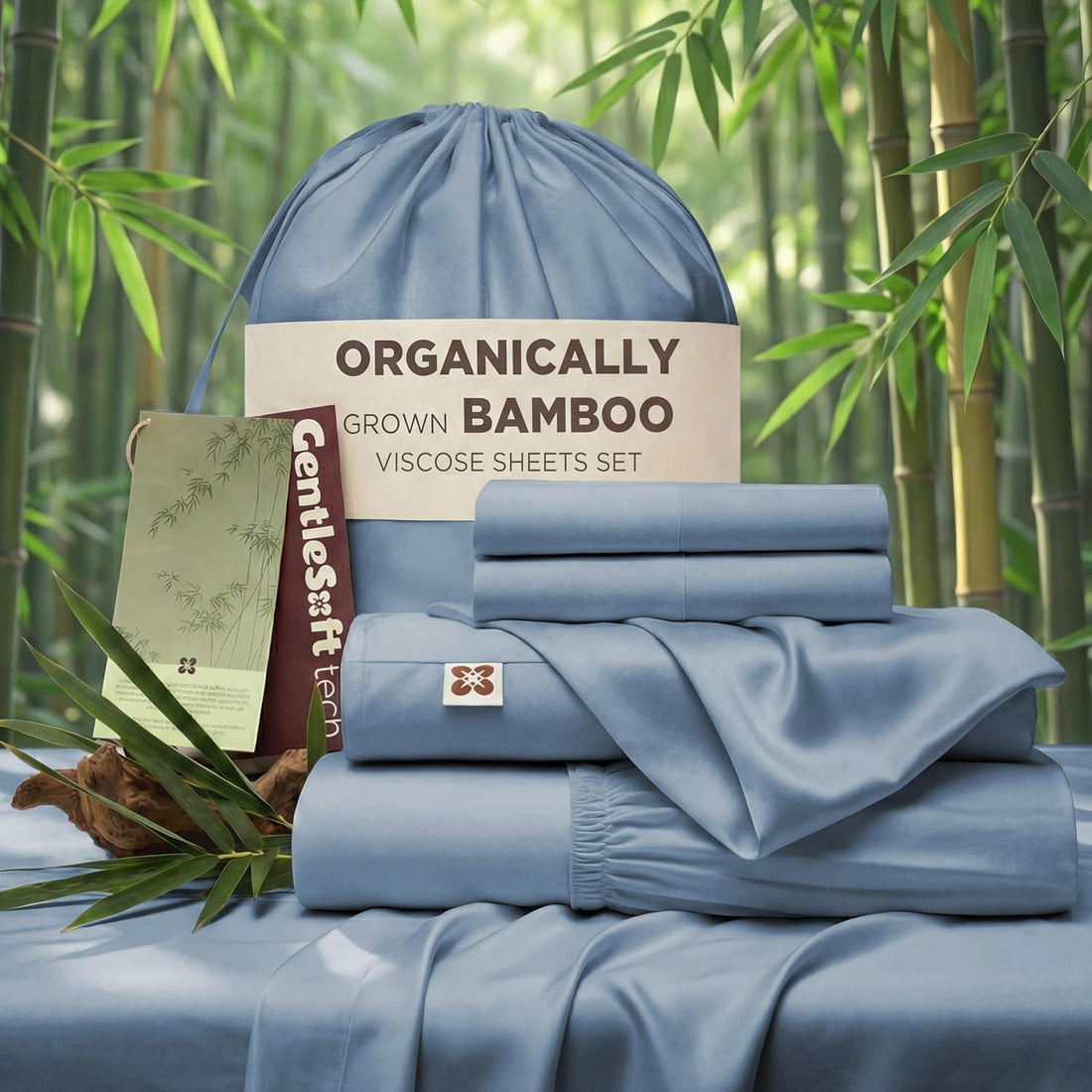 Premium 100% Organically Bamboo Viscose King Size Sheets Set
