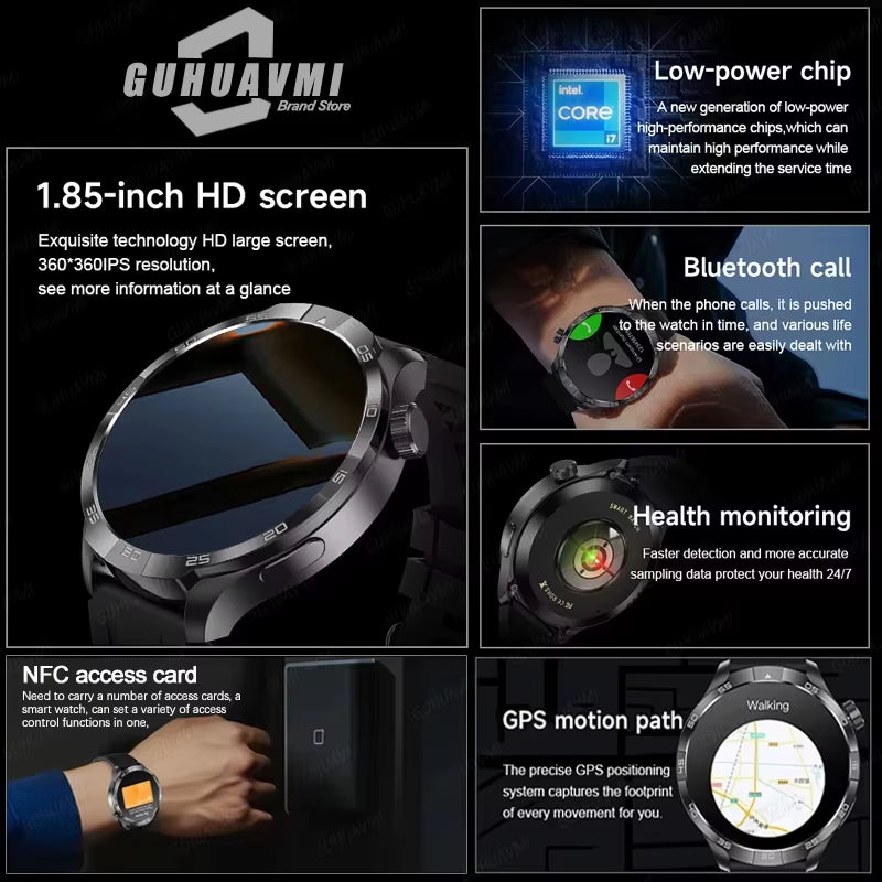New Waterproof GPS Sport Compass Mens Smartwatch 