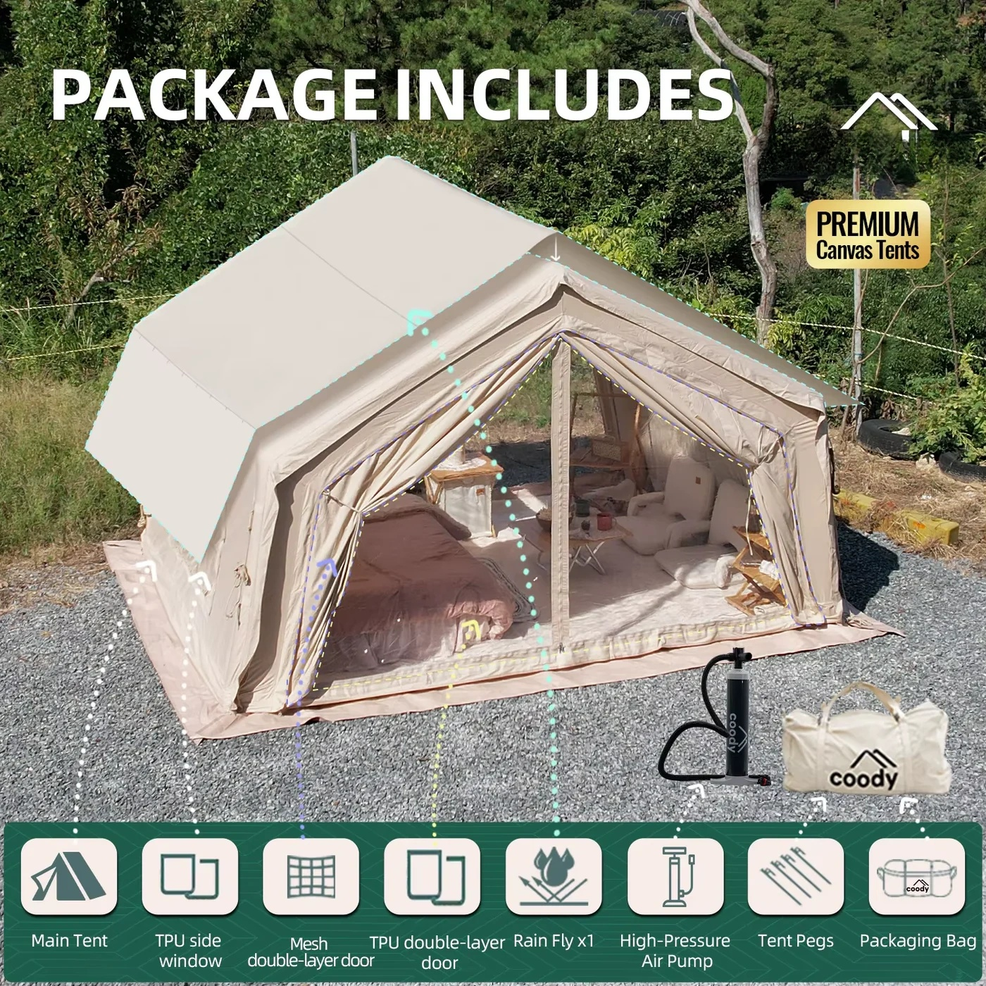 Modern Portable Family Inflatable Tent Mountain Climbing