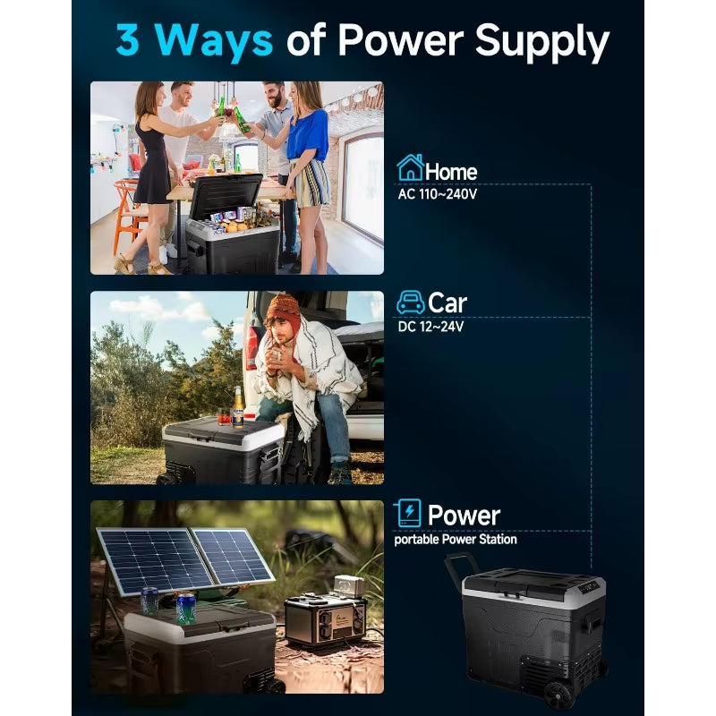 Car Fridge Portable Refrigerator -(50L) Electric Cooler for Camping travel