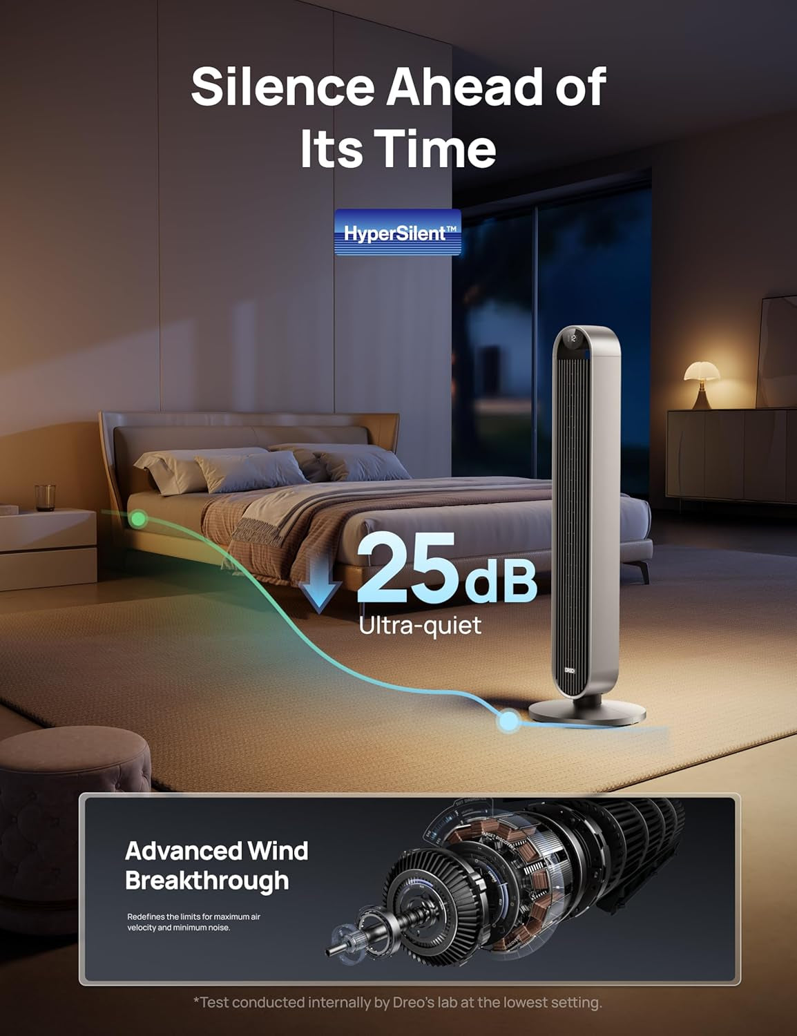 Tower Fan for Bedroom, 42 Inch 120° Oscillating Fan, 25Db Quiet DC Motor, 28Ft/S Velocity Bladeless Standing Fan with 12 Speeds, 4 Modes, 12H Timer Cooling Fans for Home, Living Room, Pilot Max S