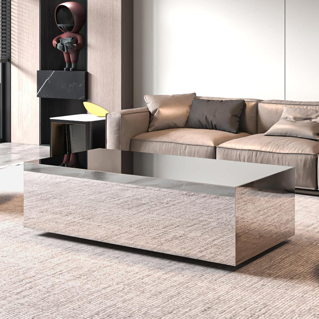 Mirrored Coffee Table for Living -  Premium Furniture Table