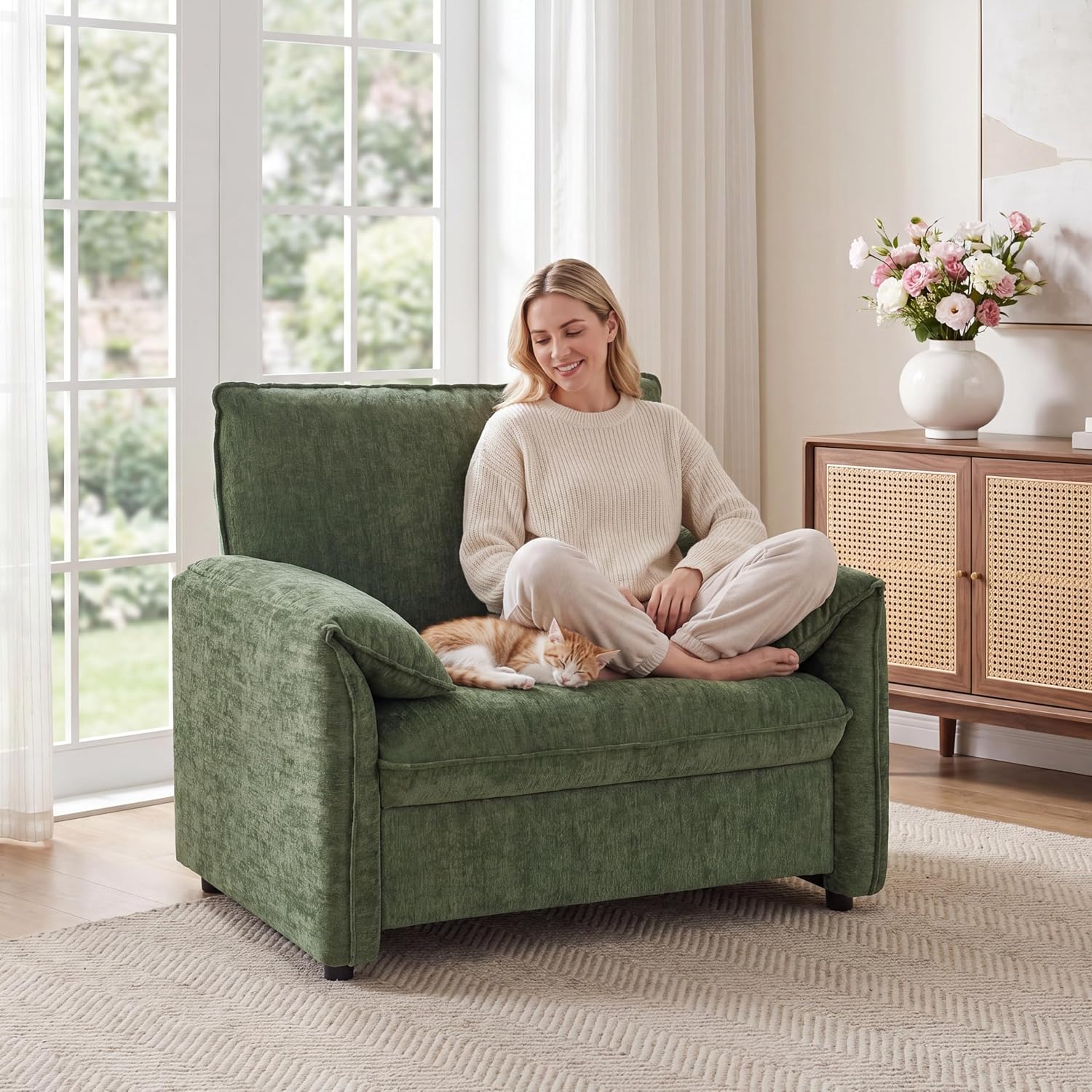 New 41” Modern Accent Armchair, Comfy Wide Upholstered Lounge Chair for Living Room, Bedroom & Reading Corner