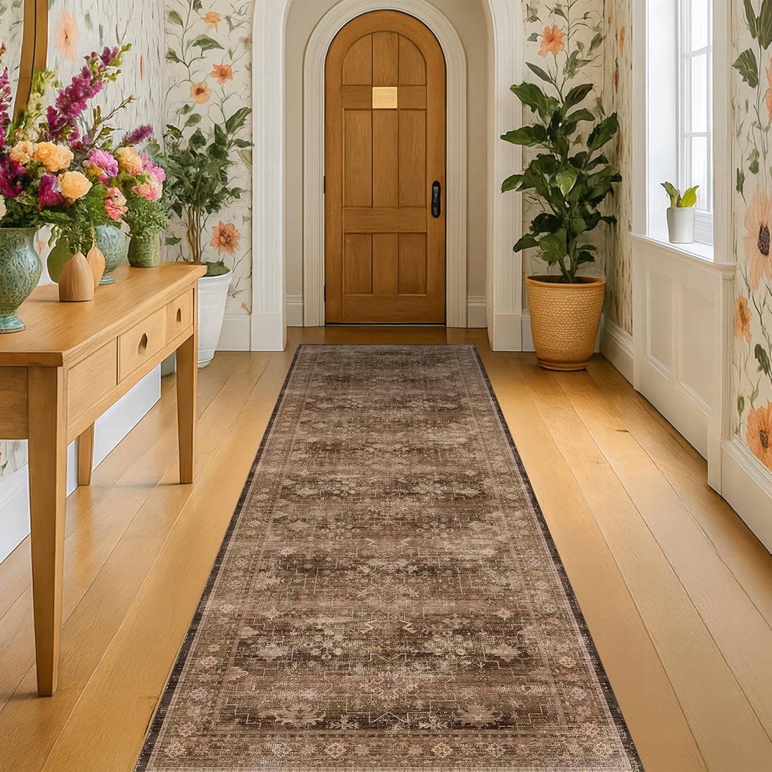 Modern Black Rug for Living Room - Washable Non-Slip & Stain Resistance