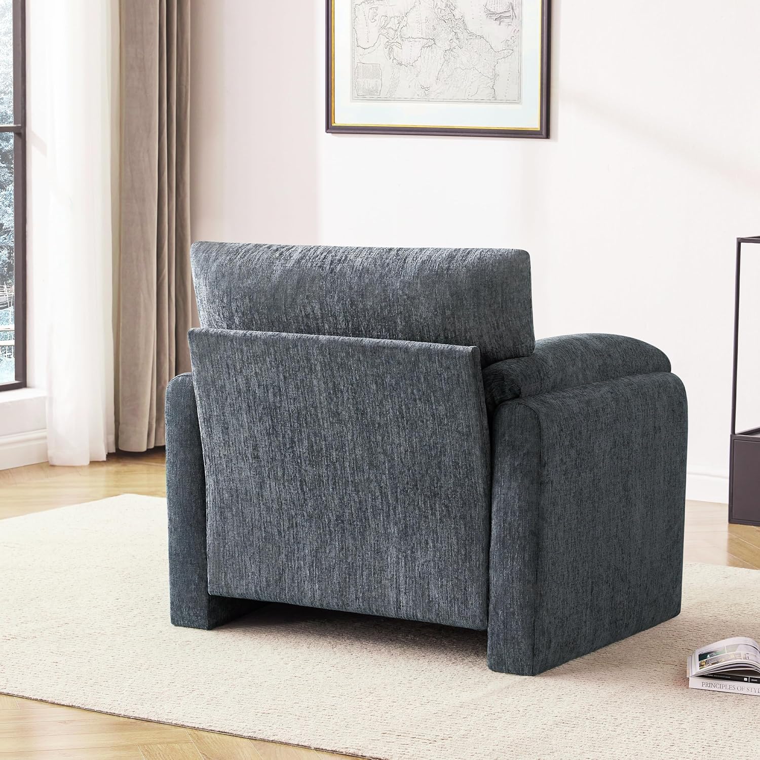 New Chenille Oversized Armchair,  for Modern Living Room 