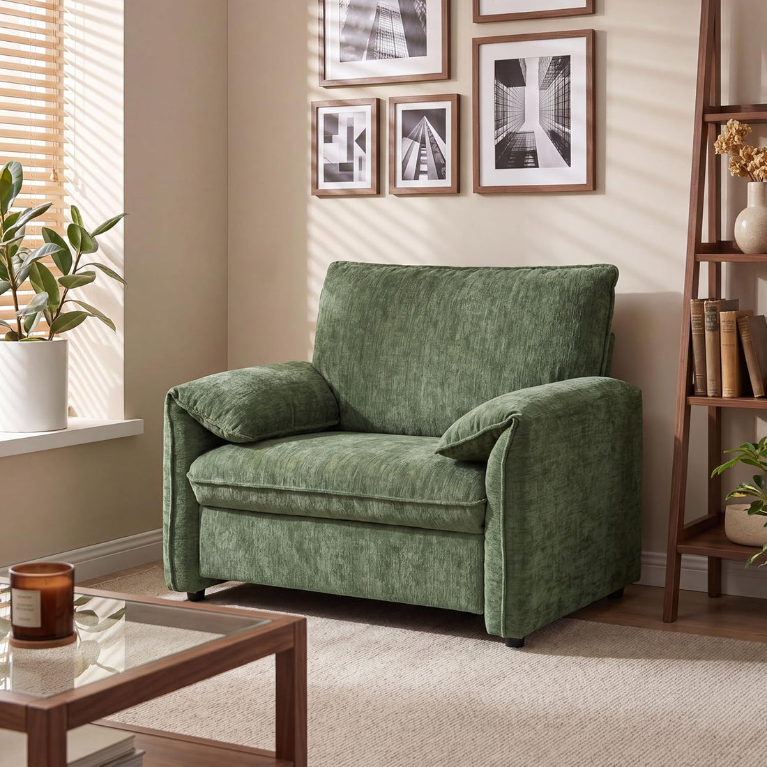 New 41” Modern Accent Armchair, Comfy Wide Upholstered Lounge Chair for Living Room, Bedroom & Reading Corner