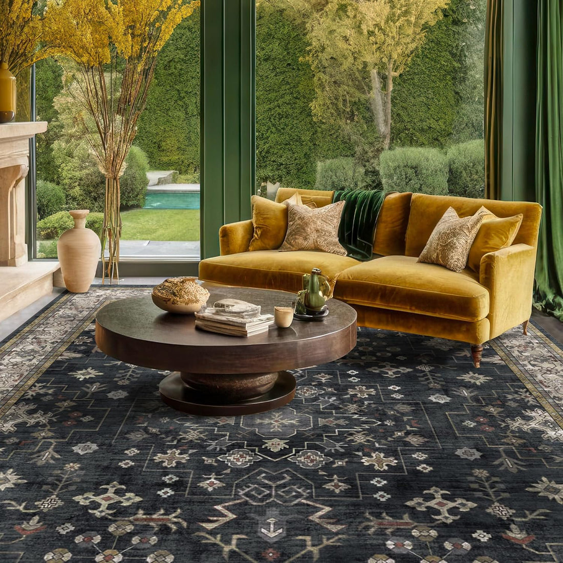 New Farmhouse Washable Area Rugs for Modern Living Homes