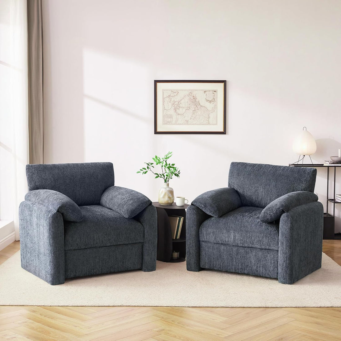 New Chenille Oversized Armchair,  for Modern Living Room 