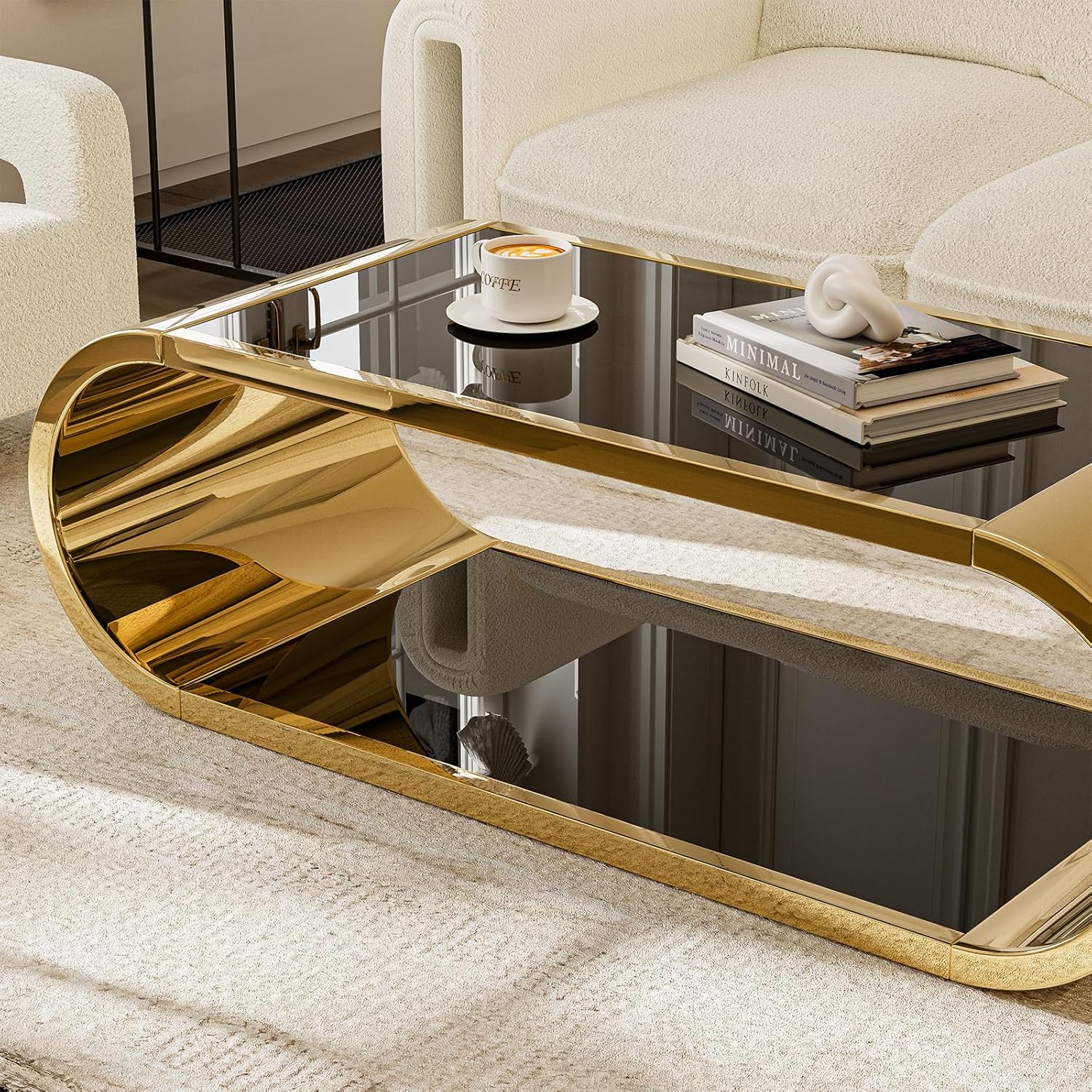 Premium Gold 2 Tier - Coffee Table Modern Living Essentials