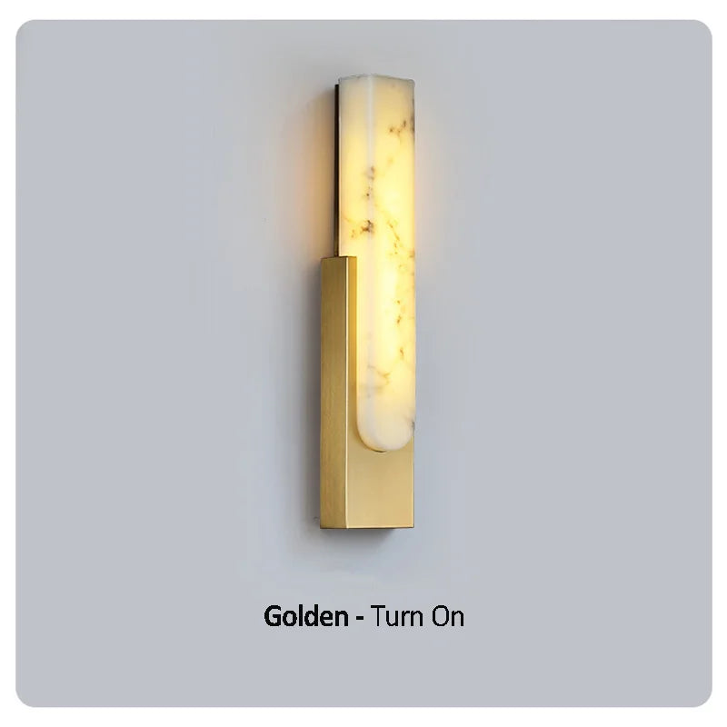 LED Marble Wall Lamp Bedside Golden Luxury Home Decor Light