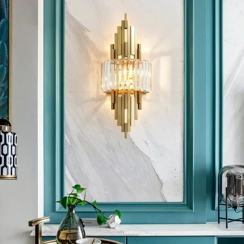 Nordic Luxury Crystal Wall Lamp Bedroom Wall Lamp