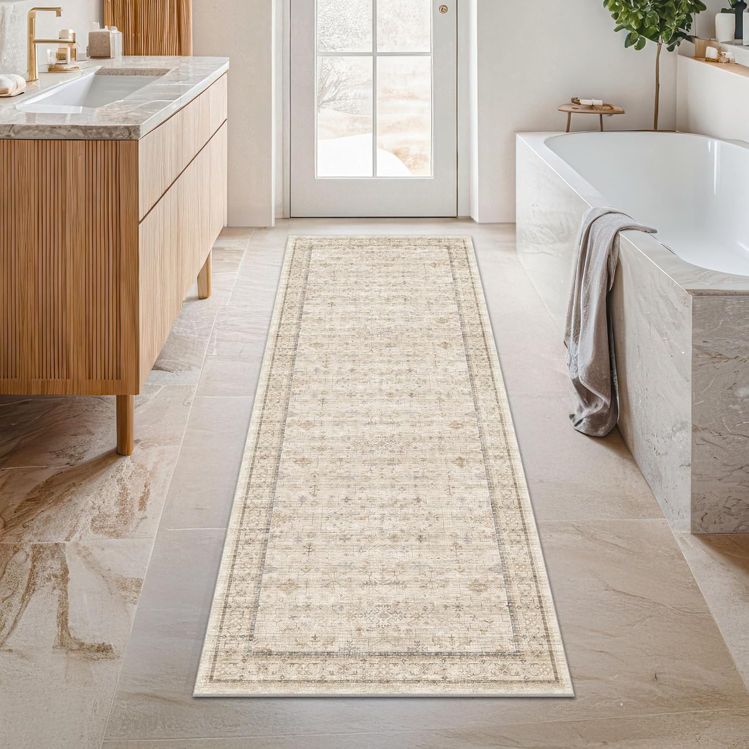 Modern Black Rug for Living Room - Washable Non-Slip & Stain Resistance