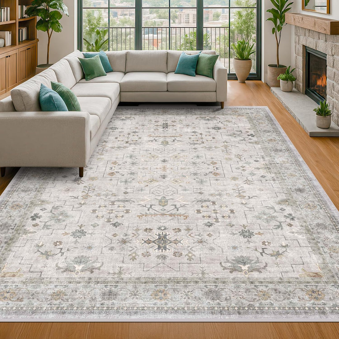New Farmhouse Washable Area Rugs for Modern Living Homes