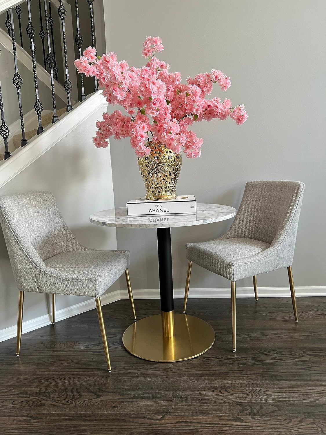 Marble Top Bistro New Mid-Century  Kitchen or Dining Table