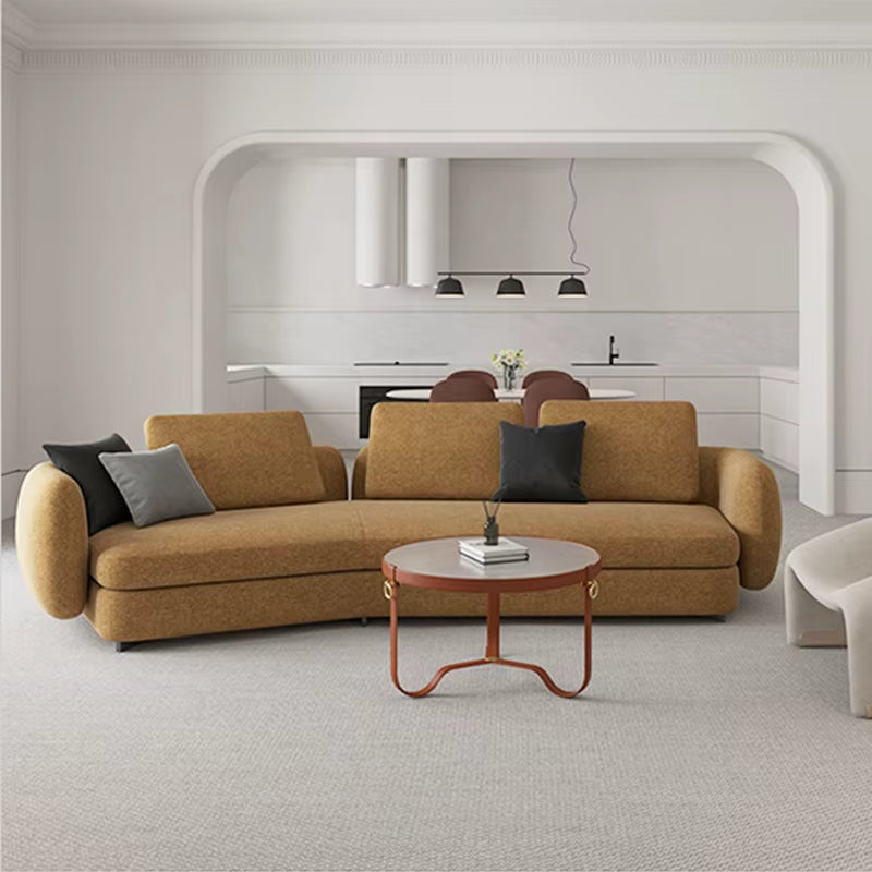 Modern Lobby Sofa Fabric Curved Italian Sectional Sofa