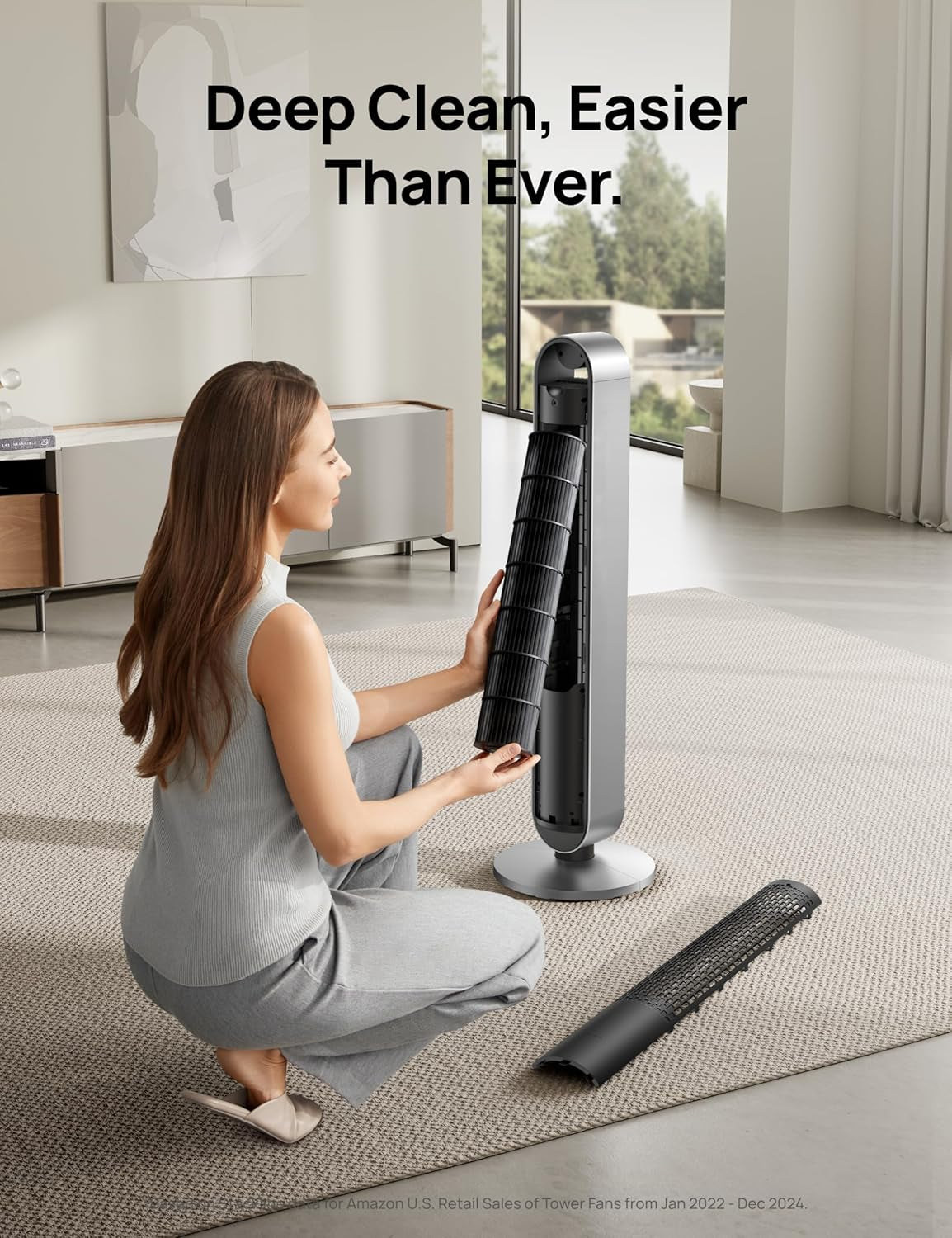 Tower Fan for Bedroom, 42 Inch 120° Oscillating Fan, 25Db Quiet DC Motor, 28Ft/S Velocity Bladeless Standing Fan with 12 Speeds, 4 Modes, 12H Timer Cooling Fans for Home, Living Room, Pilot Max S