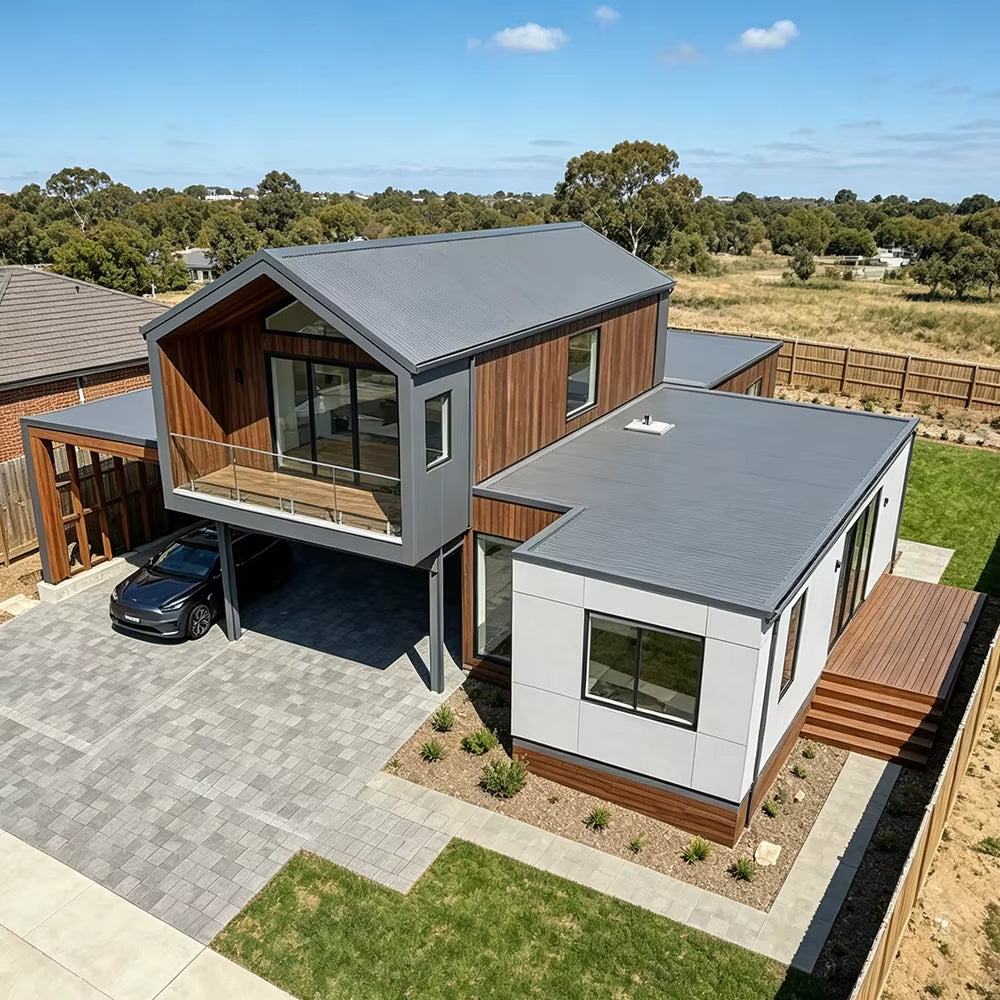 Modern Modular SIP Prefabricated House 2 Story Luxury Villa Prefab Building Kit Quick Assembly Structural Insulated Panel Home