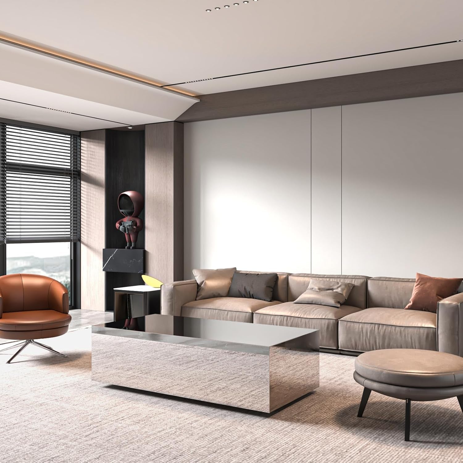 Mirrored Coffee Table for Living -  Premium Furniture Table