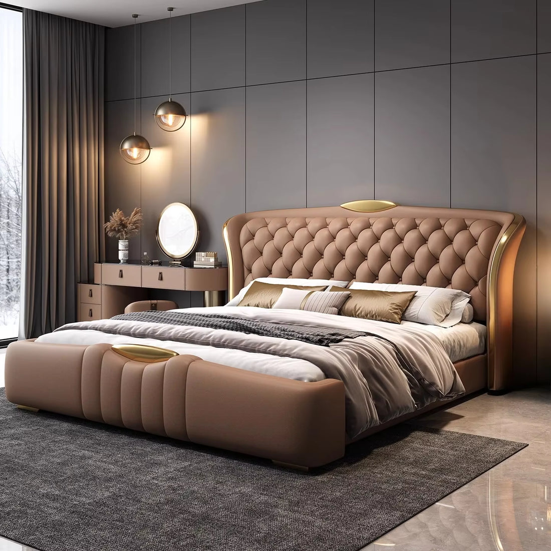 New Double Wedding Bed Frame King Size Bedroom Furniture 