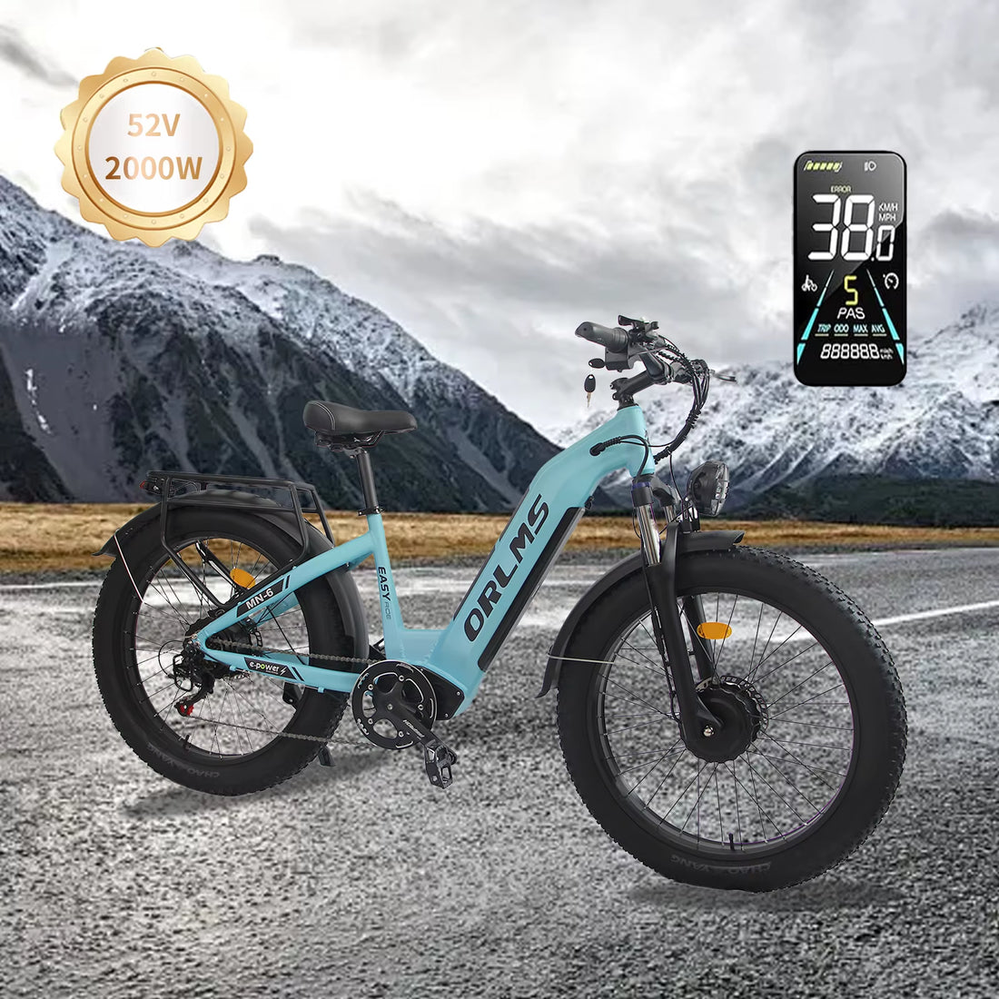 MF1 E-Bike - 52V 23Ah Battery Electric Bike,26-Inch All-Terrain Fat Tire
