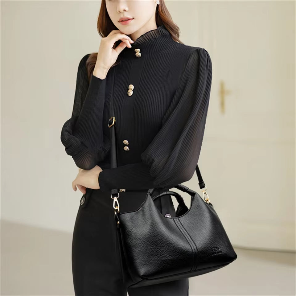 High Quality Soft Leather Women'S Handbag Tote Bag Fashion Luxury Women Shoulder Bag Trendy Female Commute Crossbody Bags Wallet