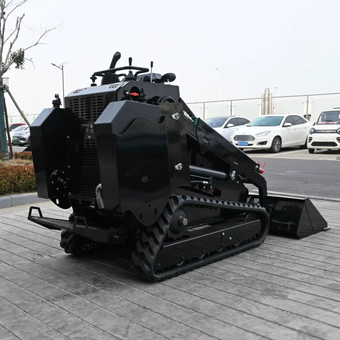 Compact Mini Skidsteer Model T750: Diesel/Electric, Stump Grinder, Brush Cutter, Dual Hydraulics (Hi-Flow)