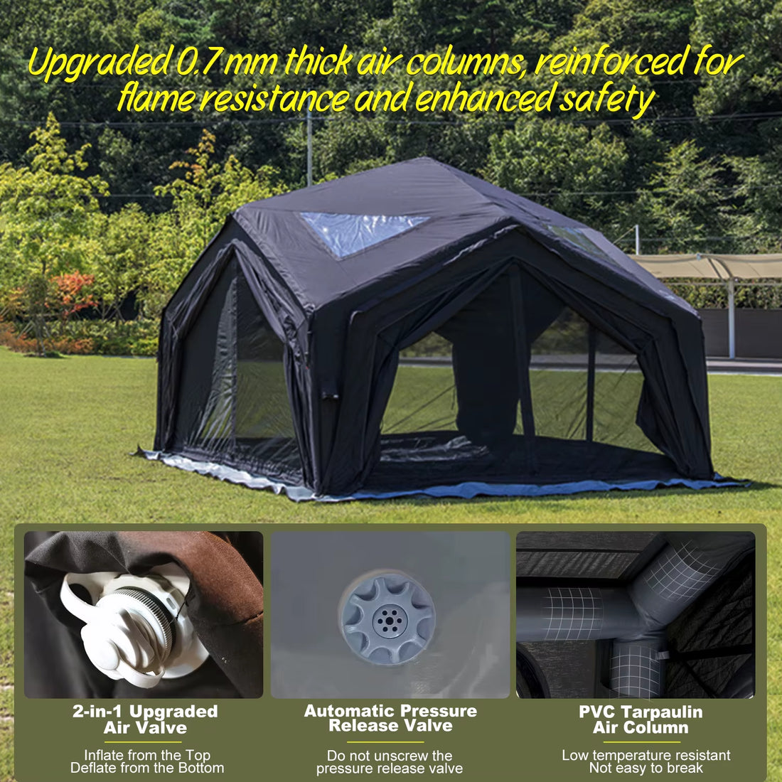 Coody Hub Station Air Tent-Black Factory Direct High Quality Camping Party Four Season Outdoor Unique Portable Inflatable Tent