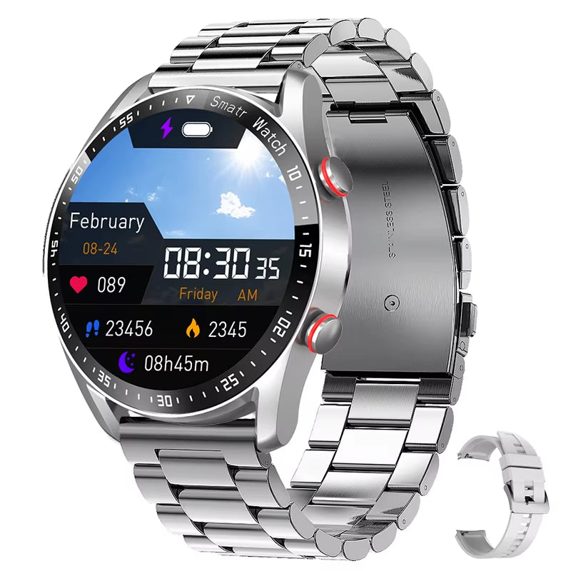 New HD Display Bluetooth Mens Watch Fitness Tracker