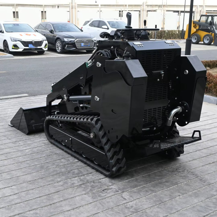 Compact Mini Skidsteer Model T750: Diesel/Electric, Stump Grinder, Brush Cutter, Dual Hydraulics (Hi-Flow)