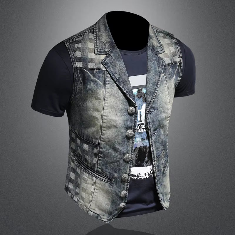 New Mens Vinatge Waistcoat Stylish Jacket