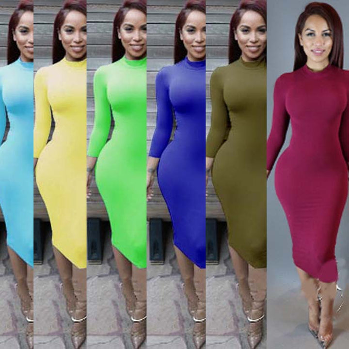 Stretch Slim Multi-color Club Wear Dress