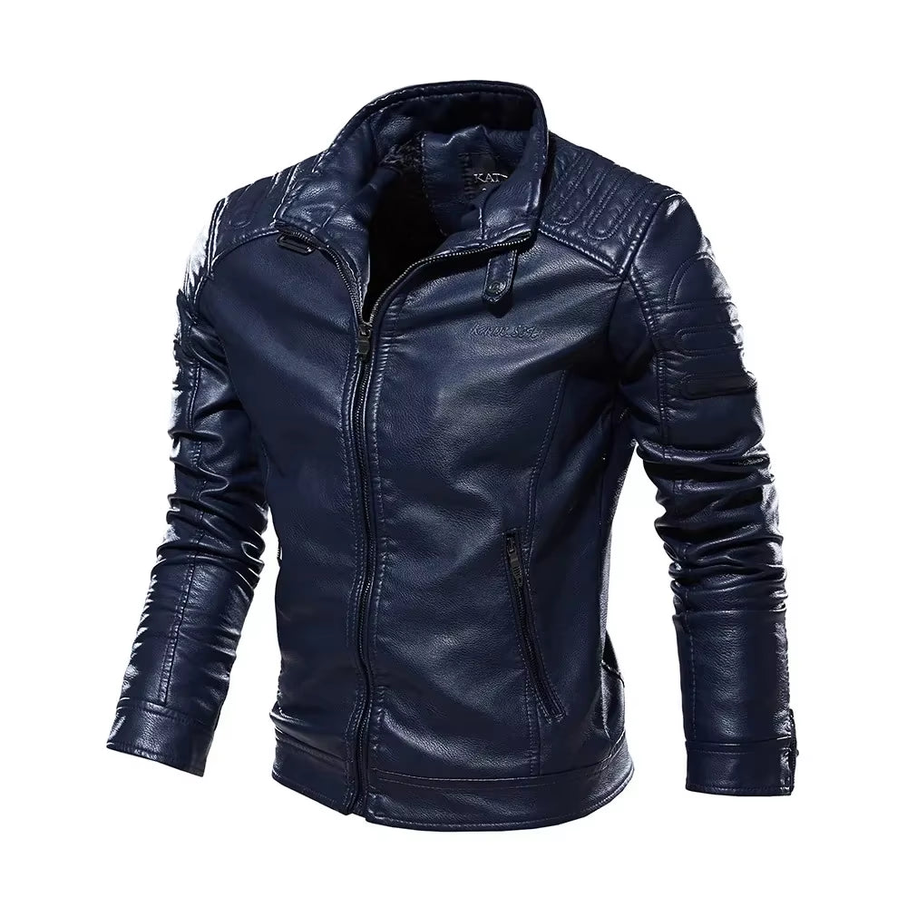 New Men's Premium  Korean Handsome  Leather Jacket Autumn Winter New Trendy Wear 