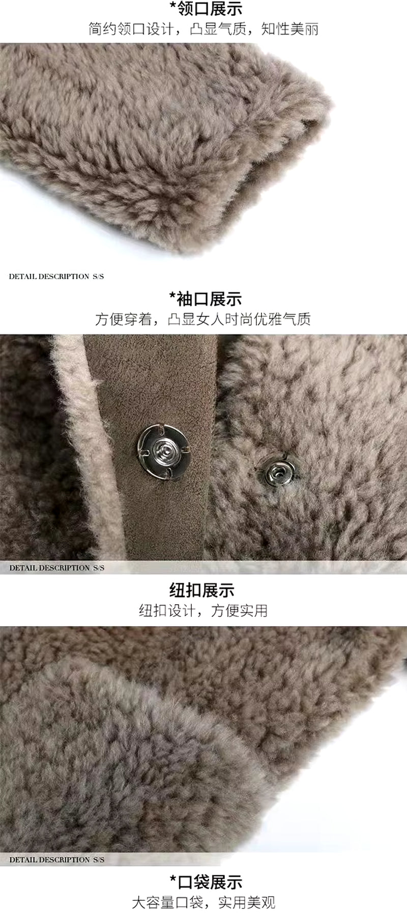 Winter Coat Women'S New Fleece Coat Lamb Fleece Medium Long Lamb Fur One-Piece Fashion Minimalist Casual Long Sleeves Jackets