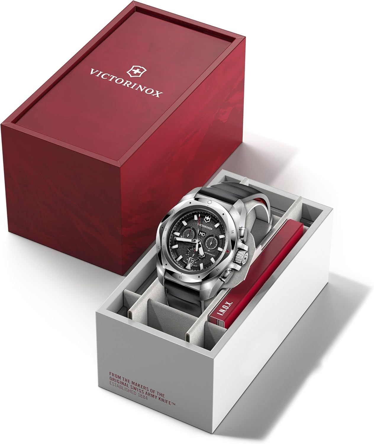 Vintage Mens Chrono Black Strap Watch 