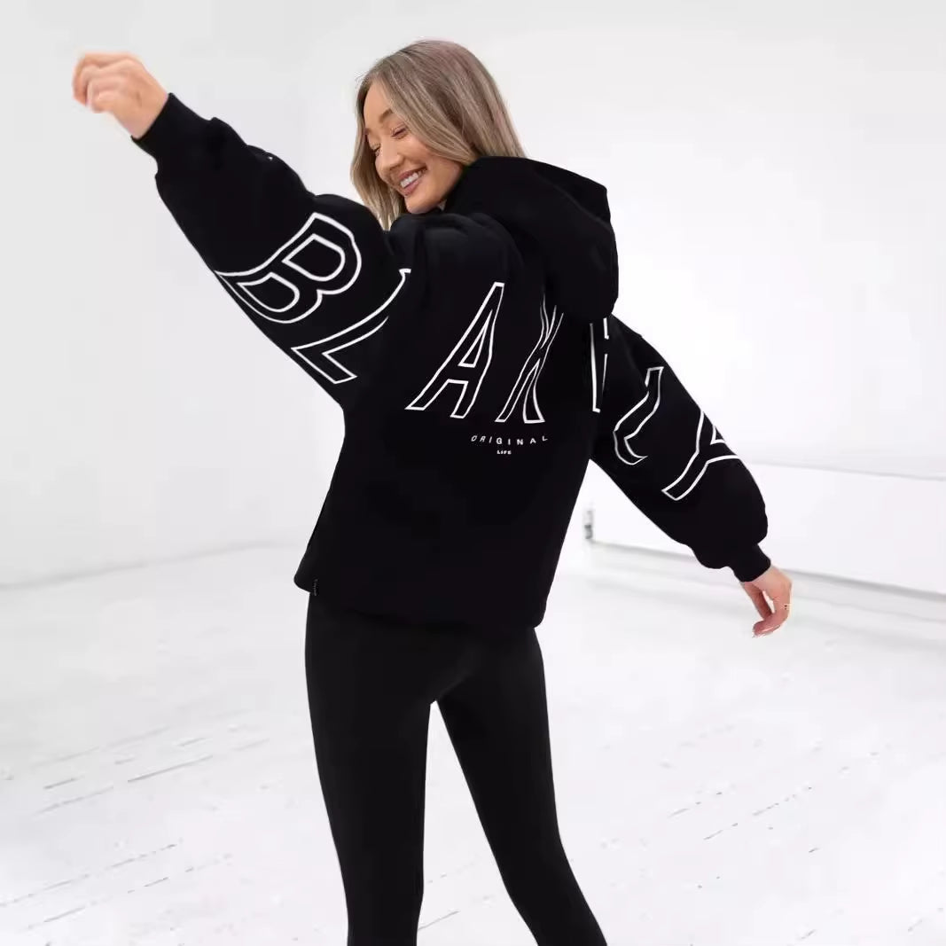 New High Street Trendy Print Oversized Hoodie 