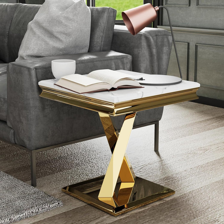 Premium Gold End Accent Table for Office - Home Living Room