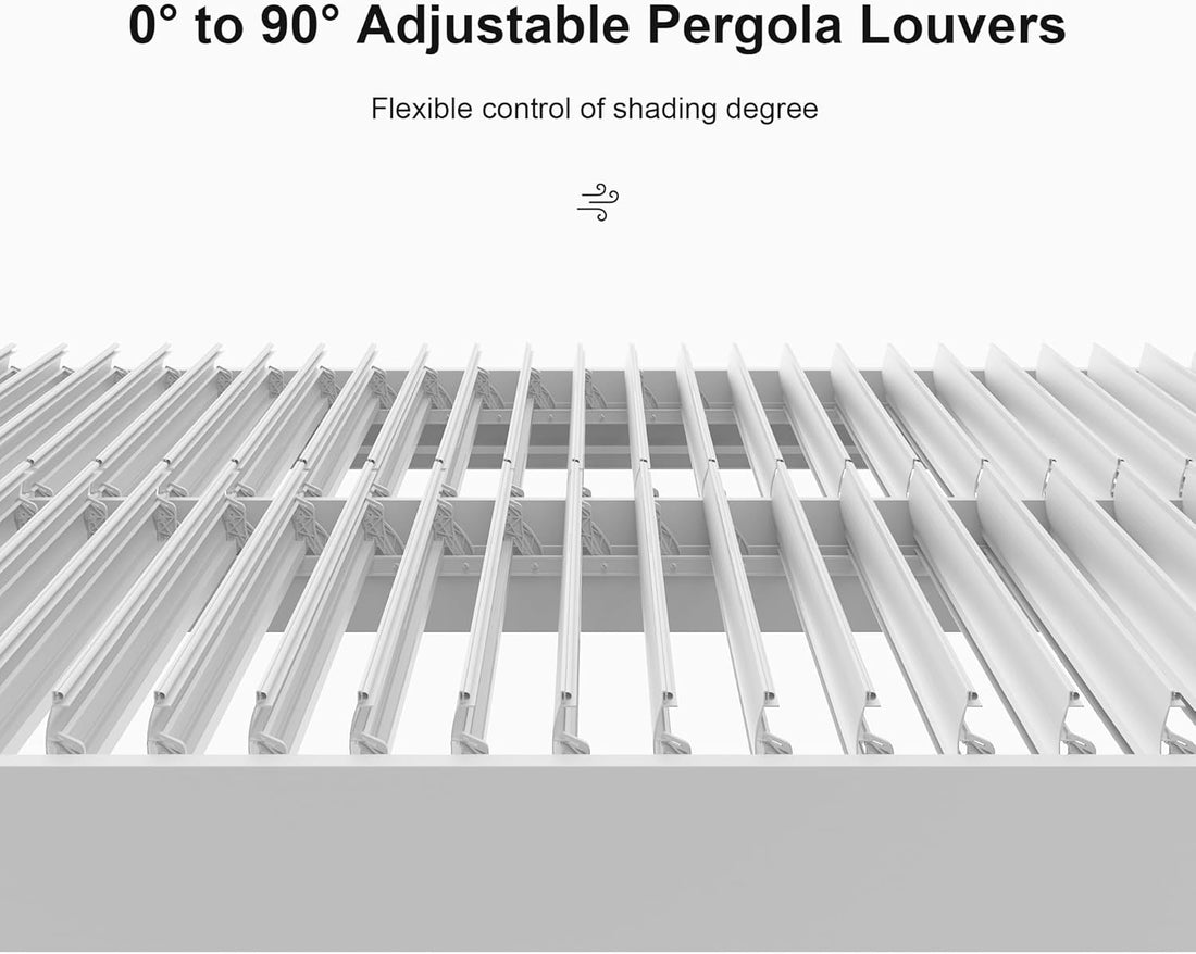 Outdoor Louvered Pergola Modern Shade Gazebo Rainproof Hardtop