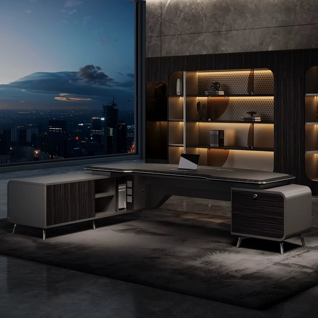 Office Furniture Modern Design Luxury Modern Wooden Executive Office Desk and Chair Office Tableand Chair Set