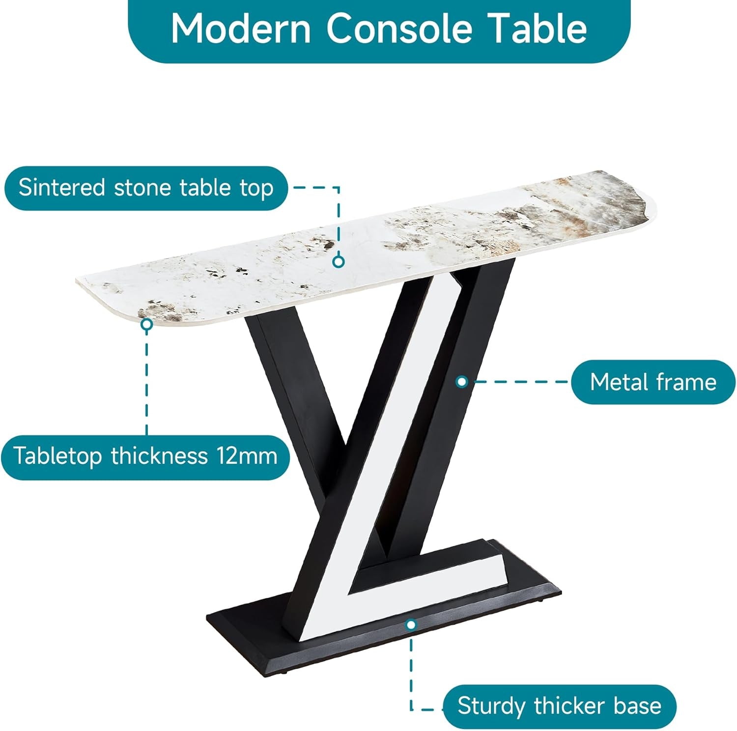  Modern Italian Console Sintered Stone for Entrance, Living Room