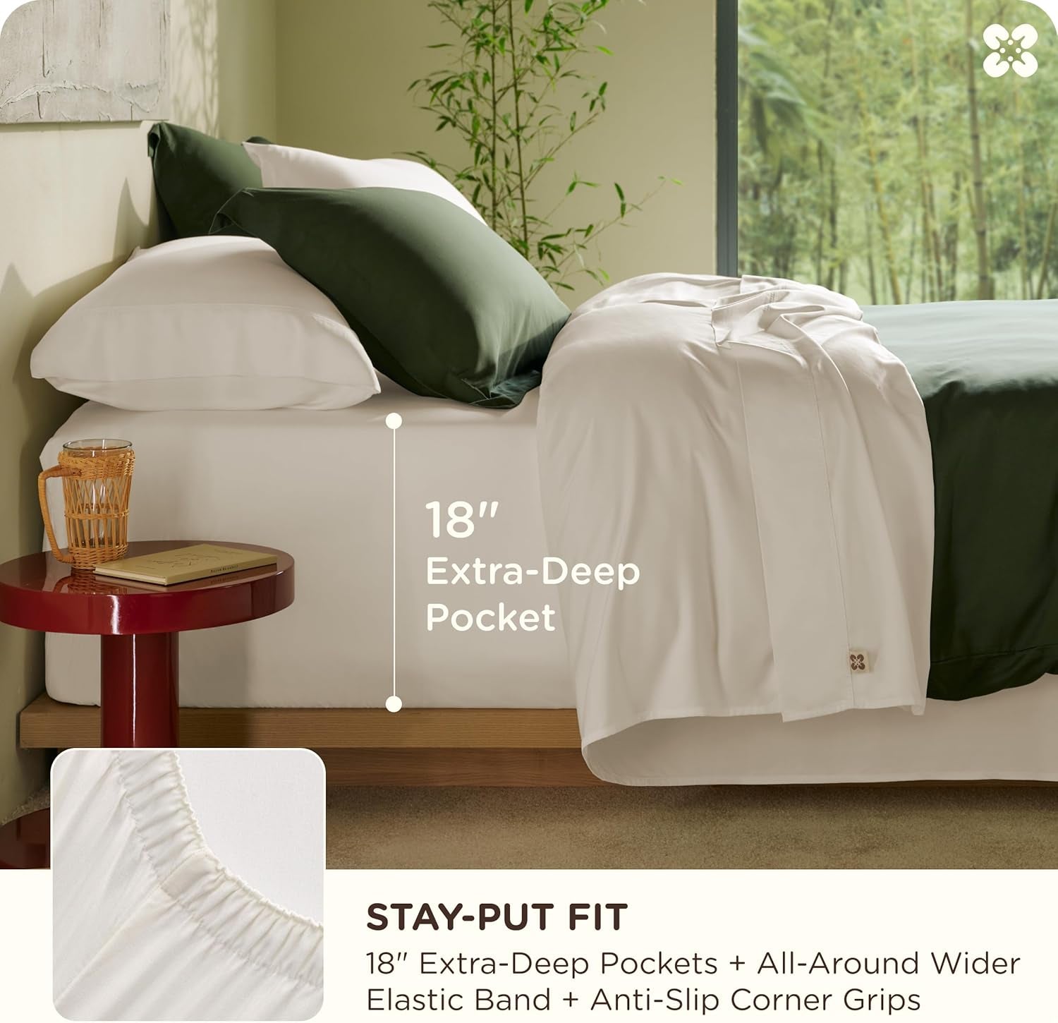 Premium 100% Organically Bamboo Viscose King Size Sheets Set