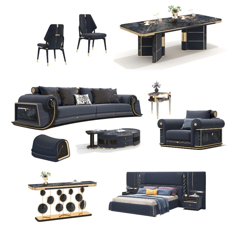 French Luxury Modern Sectional Octopus Tufted Extendable Modular Velvet Sofa