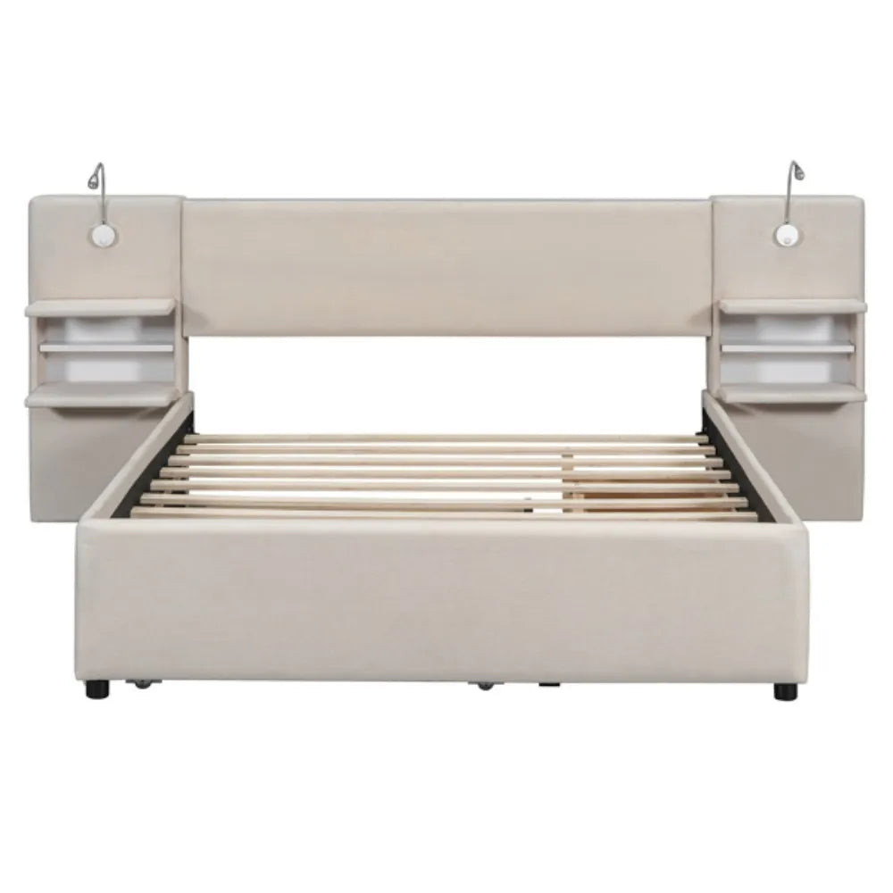 Italian designed Velvet House Bed Frame with Storage Space Modern Living