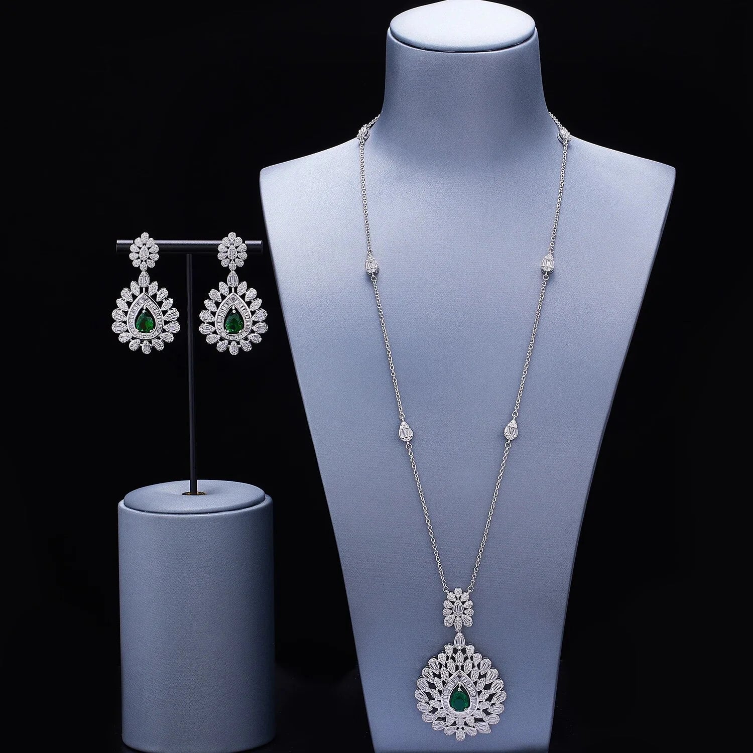 Luxury Zirconia Chain Necklace for Women Jewelry Set