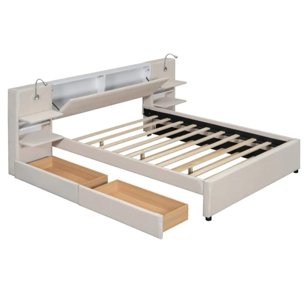 Italian designed Velvet House Bed Frame with Storage Space Modern Living
