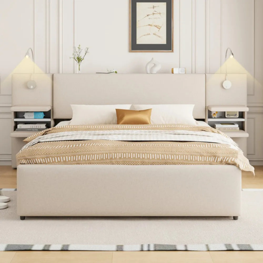 Italian designed Velvet House Bed Frame with Storage Space Modern Living
